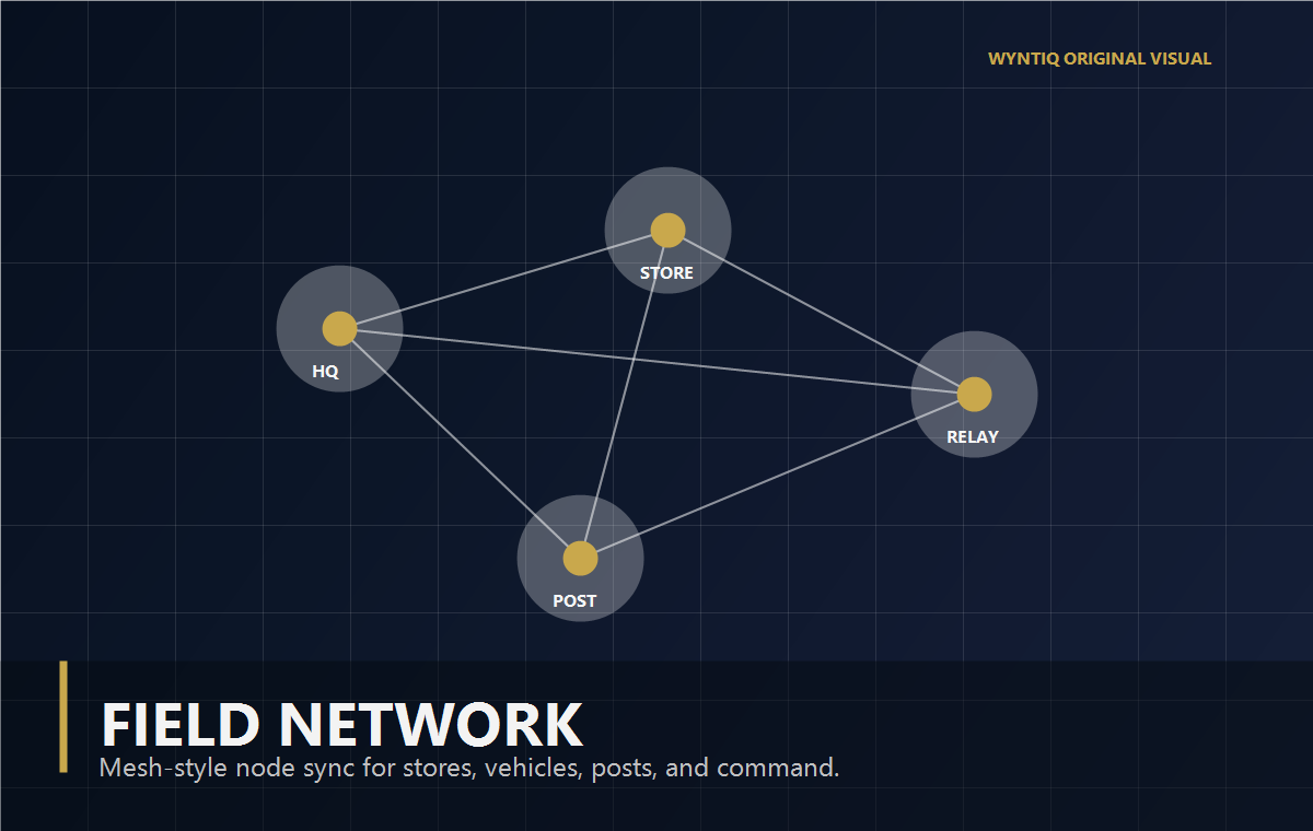 Original WYNTIQ visual for field network logistics nodes